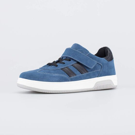 632376-11 Кожаные полуботинки-кеды для мальчика Синий велюр для мальчики синий