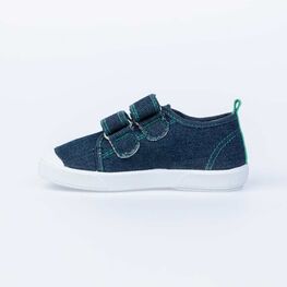 331116-12 Хлопковые кеды на липучках для мальчики син-зел фото №2
