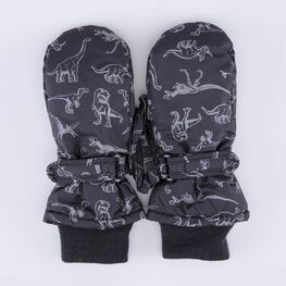 07721273-40 Детские варежки на зиму для мальчика черный для мальчики черный + серый