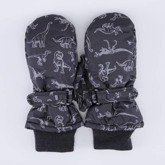 07721273-40 Детские варежки на зиму для мальчика черный для мальчики черный + серый