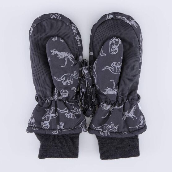 07721273-40 Детские варежки на зиму для мальчика черный для мальчики черный + серый фото №2