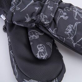 07721273-40 Детские варежки на зиму для мальчика черный для мальчики черный + серый фото №3