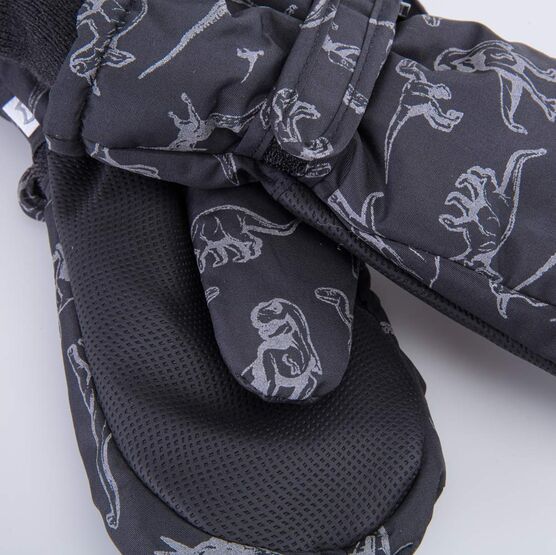 07721273-40 Детские варежки на зиму для мальчика черный для мальчики черный + серый фото №3