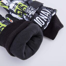 07722252-40 Теплые перчатки на зиму для мальчика для мальчики черный + белый фото №4