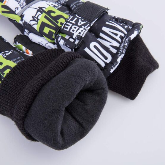 07722252-40 Теплые перчатки на зиму для мальчика для мальчики черный + белый фото №4