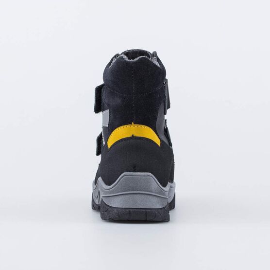 352343-42 Ботинки для мальчика из натуральной кожи для мальчики чер-жел фото №5