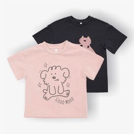 07802078-30 Комплект футболок для девочки для девочки серый,розовый