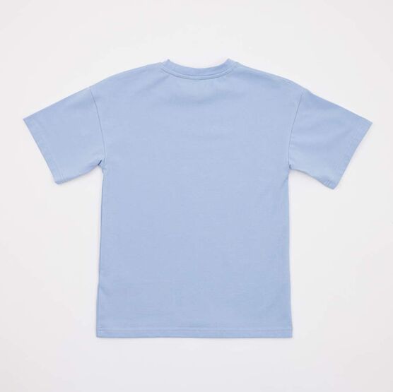 07802079-30 Хлопковая футболка для девочки для девочки голубой фото №2