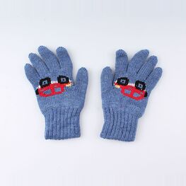 07722134-40 Перчатки детские двухслойные синие для мальчики светло-синий фото №2