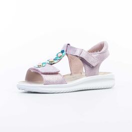 422075-21 Босоножки для девочки из натурального нубука для девочки розовый