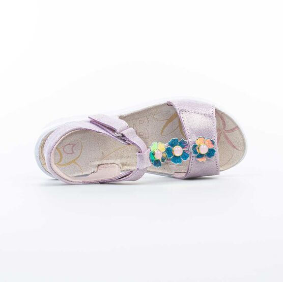 422075-21 Босоножки для девочки из натурального нубука для девочки розовый фото №4