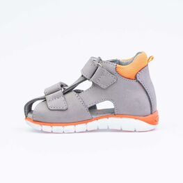 122162-22 Сандалии из натурального нубука для мальчика для мальчики сер-ора фото №2