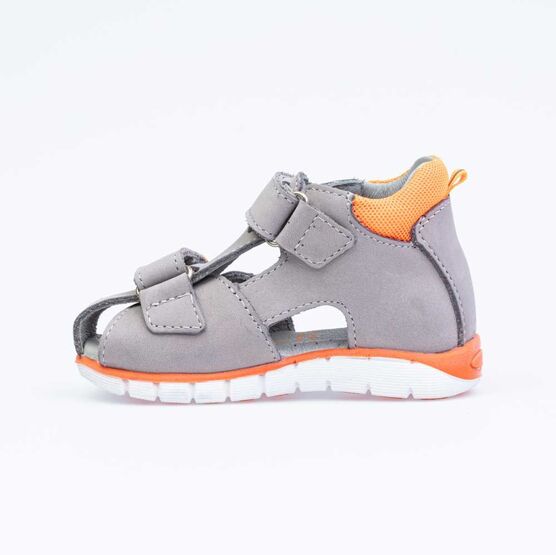 122162-22 Сандалии из натурального нубука для мальчика для мальчики сер-ора фото №2