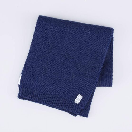 07712095-20 Шарф из шерсти мериноса детский темно-синий для мальчики синий фото №2