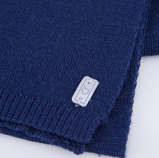 07712095-20 Шарф из шерсти мериноса детский темно-синий для мальчики синий фото №3