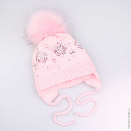 07811075-00 Шапка зимняя розовая для девочки розовый