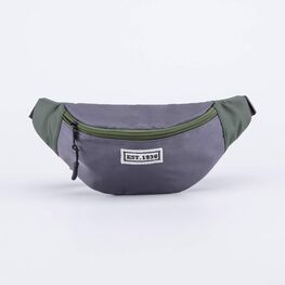 02702309-40 Сумка поясная серая для мальчики серый + зеленый
