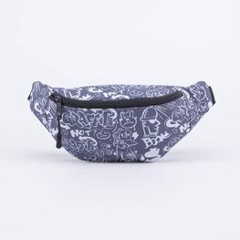 02702312-40 Сумка поясная черный для мальчики черный + белый