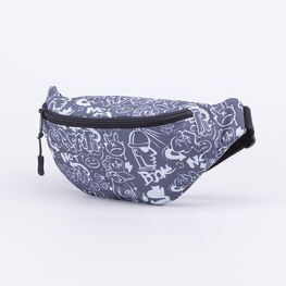 02702312-40 Сумка поясная черный для мальчики черный + белый фото №2