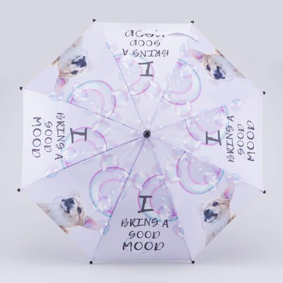 03807200-40 Зонт-трость Корги сиреневый для девочки сиреневый фото №2