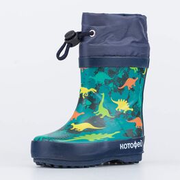 166132-11 Резиновые сапожки Динозаврики для мальчики синий