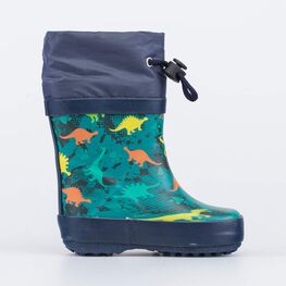 166132-11 Резиновые сапожки Динозаврики для мальчики синий фото №2