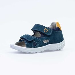 222085-22 Сандалии из натурального нубука для мальчики син-жел