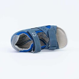 122161-21 Сандалии из натурального нубука для мальчика для мальчики светло-синий фото №4