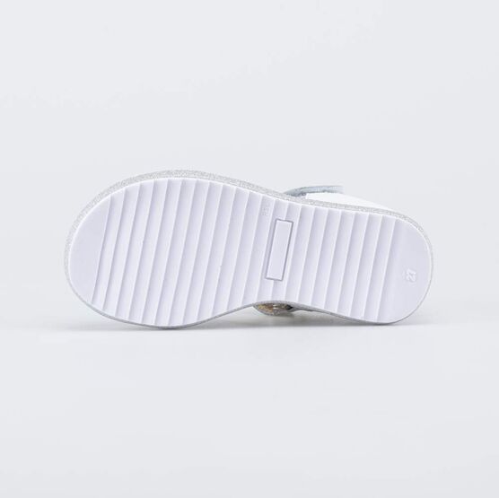 322210-22 Кожаные босоножки для девочки Сердечко для девочки белый фото №3