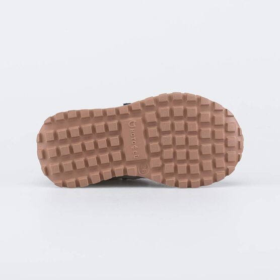 344498-24 Кожаные кроссовки на липучках для мальчика для мальчики синий + серый фото №3