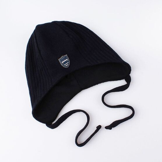 07711094-40 Шапка на весну, 50% хлопок, темно-синяя для мальчики темно-синий