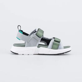 624035-12 Пляжные сандалии на липучках для мальчики серый + оливковый фото №2