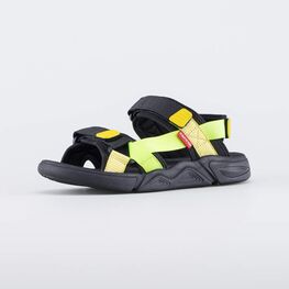 721014-11 Пляжные сандалии на липучках для мальчики черный + салатовый