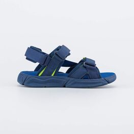 721014-12 Пляжные сандалии на липучках для мальчика-подростка для мальчики синий + салатовый фото №2