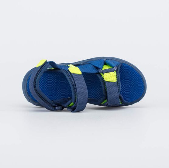 721014-12 Пляжные сандалии на липучках для мальчика-подростка для мальчики синий + салатовый фото №4