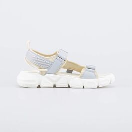 724028-17 Пляжные сандалии на липучках для мальчика-подростка для мальчики серый + бежевый фото №2