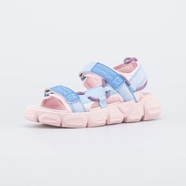 724028-18 Пляжные сандалии на липучках для девочки-подростка для девочки розовый + голубой