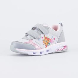 544220-71 Серые кроссовки с LED и Softshell Три кота для девочки серый