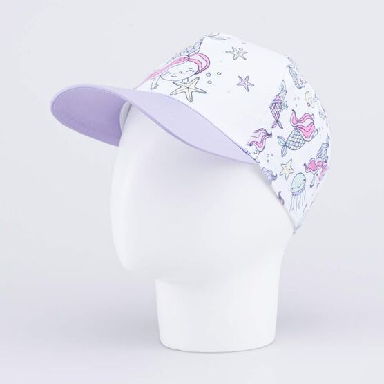 07811745-40 Кепка - бейсболка Русалочка для девочки белый + сиреневый