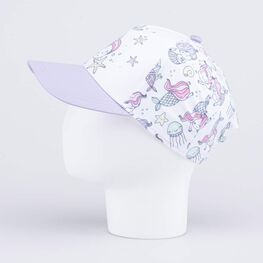 07811745-40 Кепка - бейсболка Русалочка для девочки белый + сиреневый фото №2