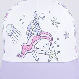 07811745-40 Кепка - бейсболка Русалочка для девочки белый + сиреневый фото №3