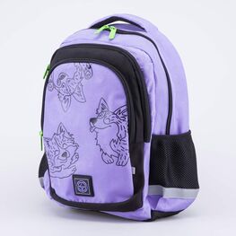 02804349-40 Рюкзак школьный Корги для девочки фиолетовый фото №2