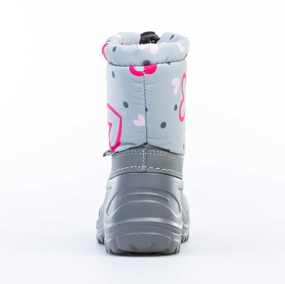 264014-42 Сноубутсы с защитой от снега Сердечки для девочки сер-роз фото №5