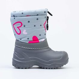 464061-42 Сноубутсы с защитой от снега Сердечки для девочки сер-роз фото №2