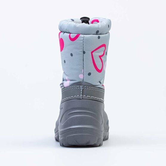 464061-42 Сноубутсы с защитой от снега Сердечки для девочки сер-роз фото №5