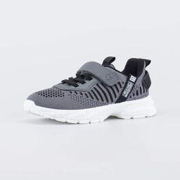 644457-13 Текстильные кроссовки для мальчика-подростка для мальчики серый + черный