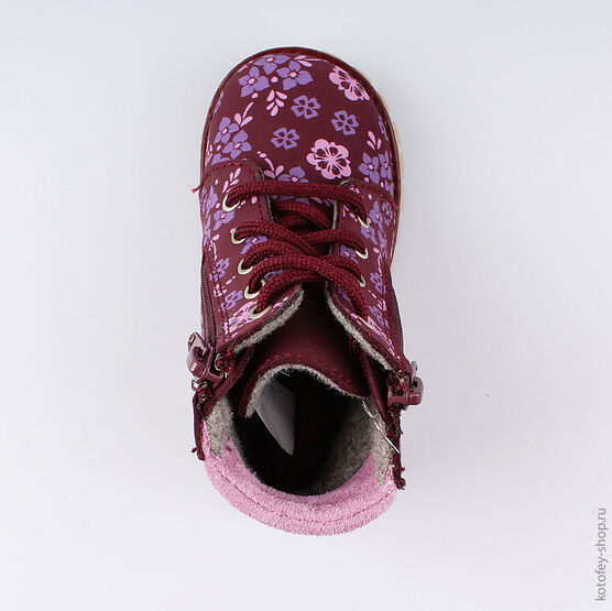 152226-32 Ботинки для девочки бордовый фото №4