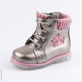 152215-33 Ботинки для девочки серебрист.