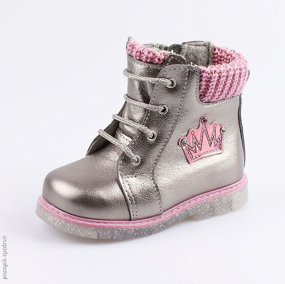 152215-33 Ботинки для девочки серебрист.