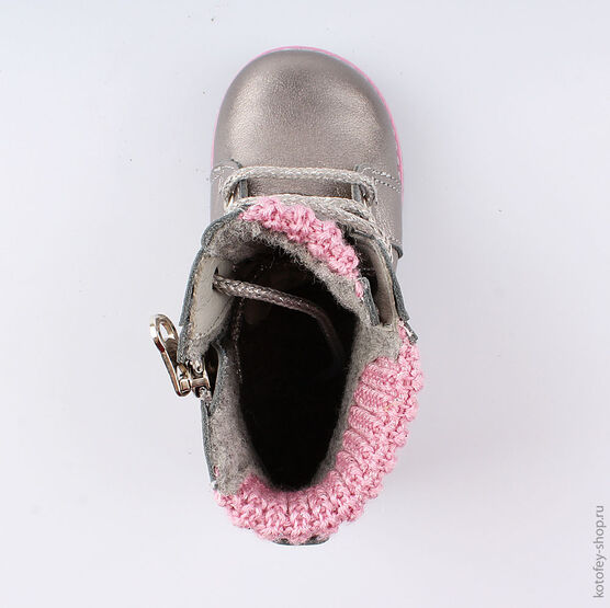 152215-33 Ботинки для девочки серебрист. фото №4